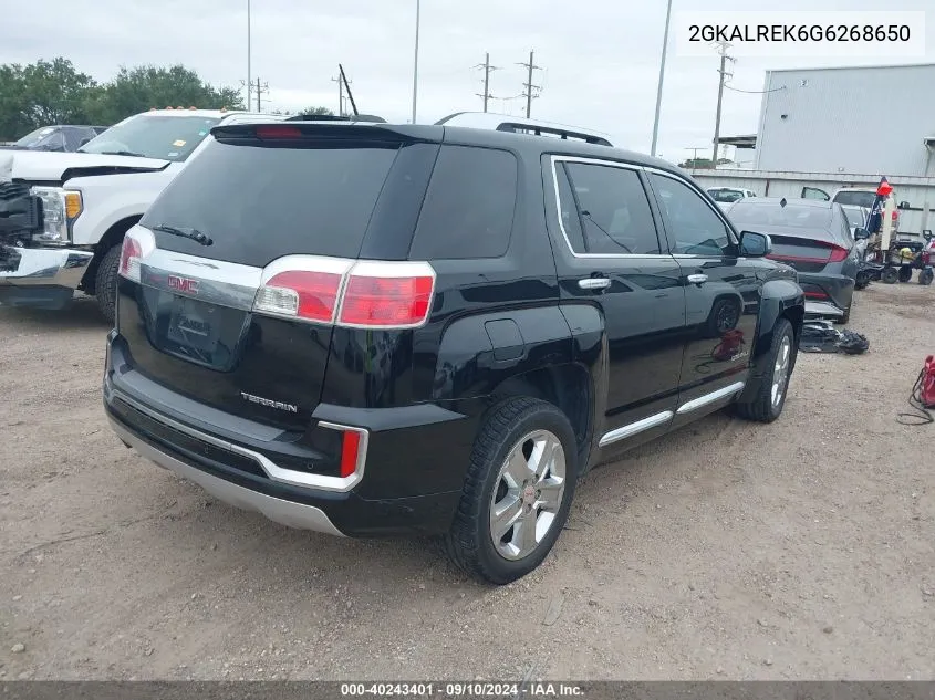 2016 GMC Terrain Denali VIN: 2GKALREK6G6268650 Lot: 40243401