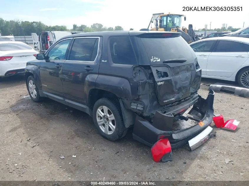 2016 GMC Terrain Sle-1 VIN: 2GKALMEK3G6305351 Lot: 40249460