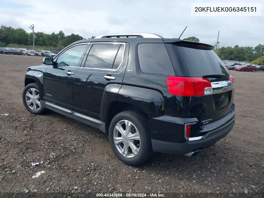 2GKFLUEK0G6345151 2016 GMC Terrain Slt