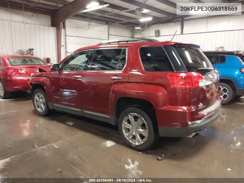 2016 GMC Terrain Slt VIN: 2GKFLPE30G6318669 Lot: 40356493