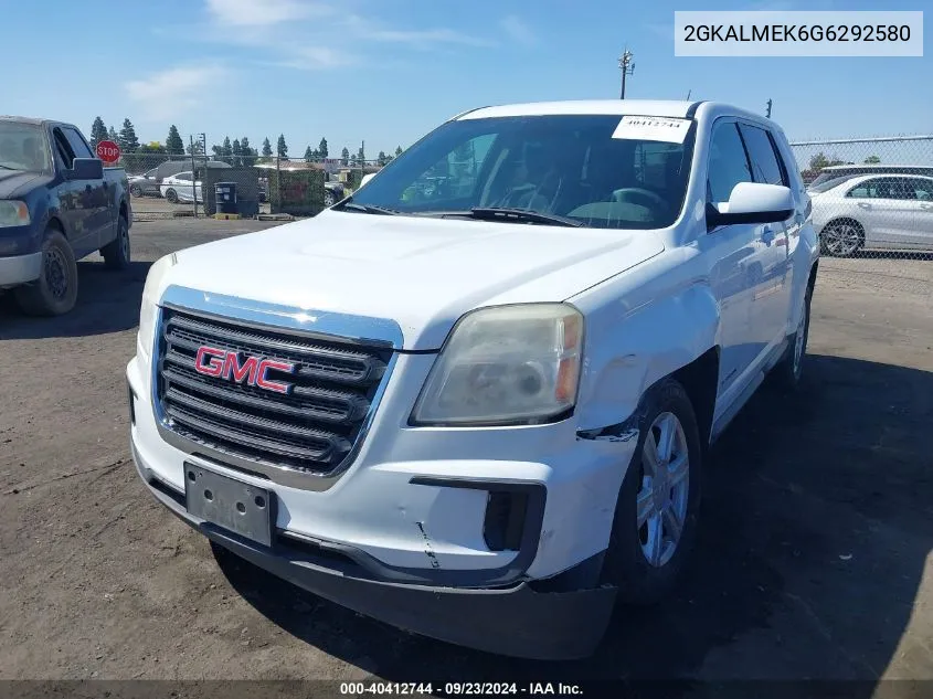 2016 GMC Terrain Sle-1 VIN: 2GKALMEK6G6292580 Lot: 40412744