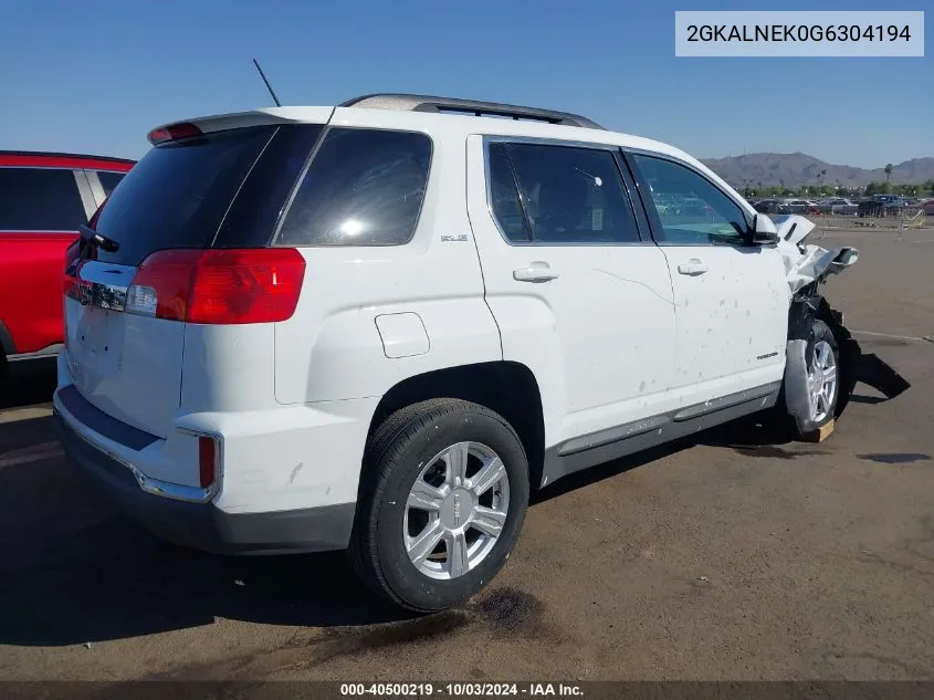 2016 GMC Terrain Sle-2 VIN: 2GKALNEK0G6304194 Lot: 40500219