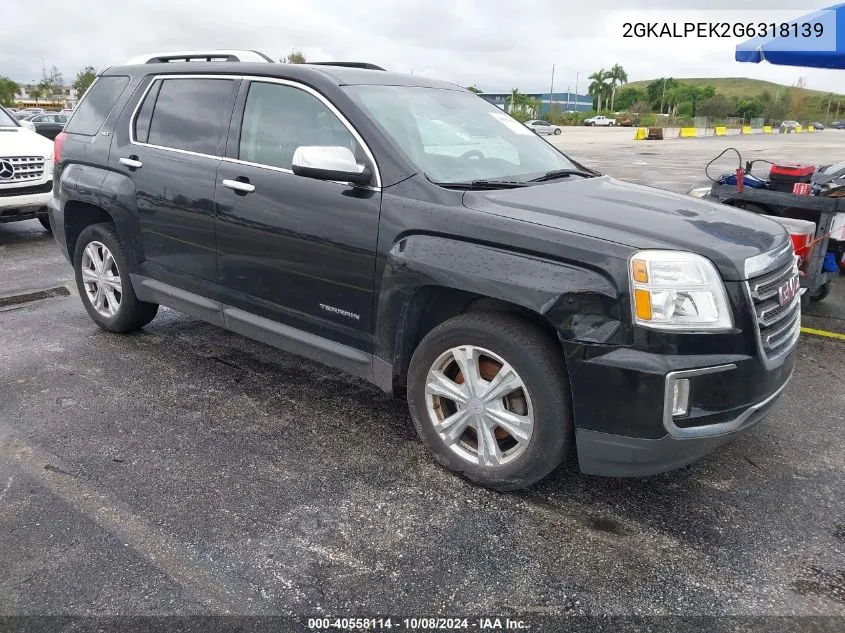 2016 GMC Terrain Slt VIN: 2GKALPEK2G6318139 Lot: 40558114