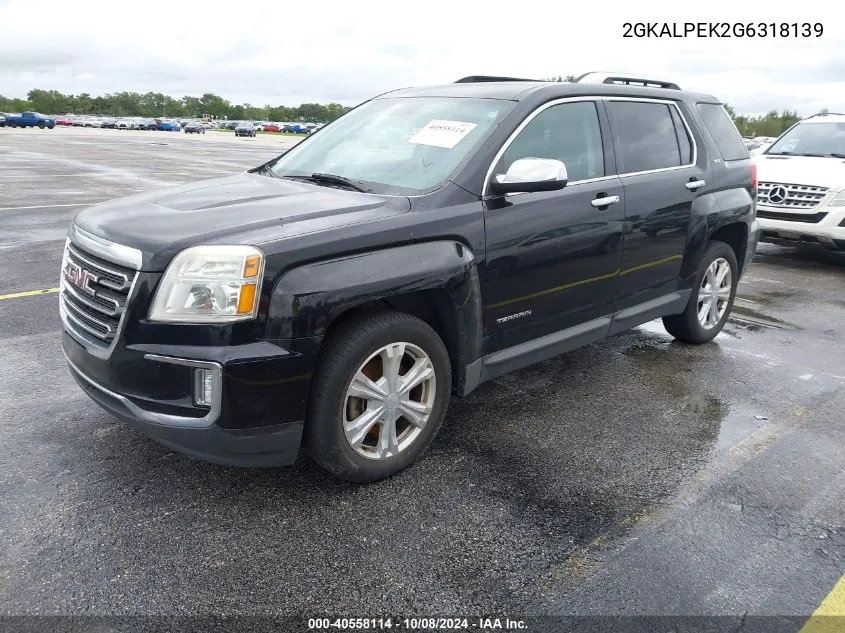 2016 GMC Terrain Slt VIN: 2GKALPEK2G6318139 Lot: 40558114