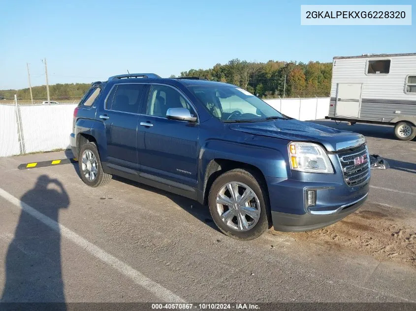 2016 GMC Terrain Slt VIN: 2GKALPEKXG6228320 Lot: 40570867