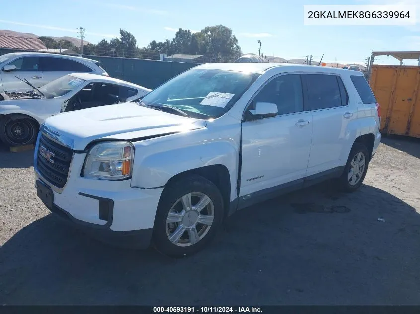 2016 GMC Terrain Sle-1 VIN: 2GKALMEK8G6339964 Lot: 40593191