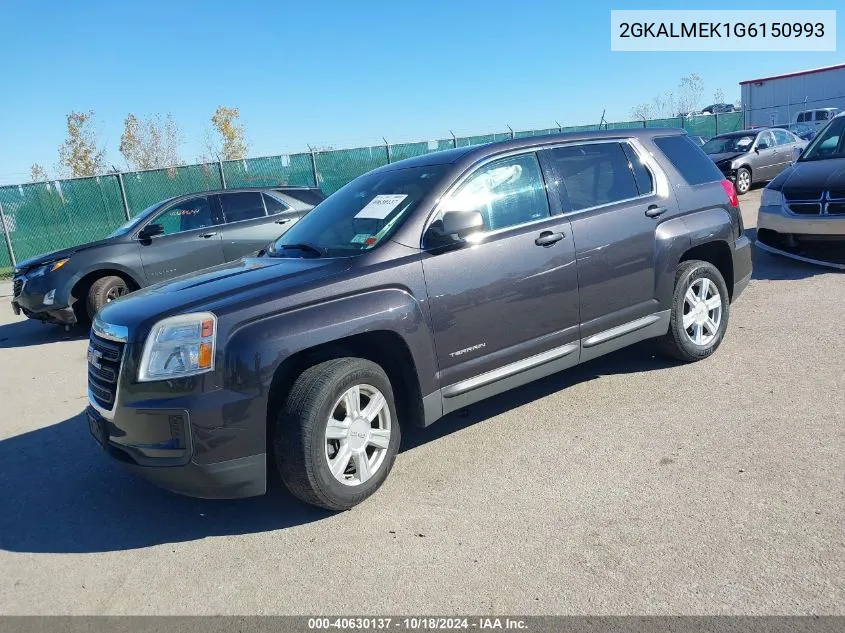 2016 GMC Terrain Sle-1 VIN: 2GKALMEK1G6150993 Lot: 40630137