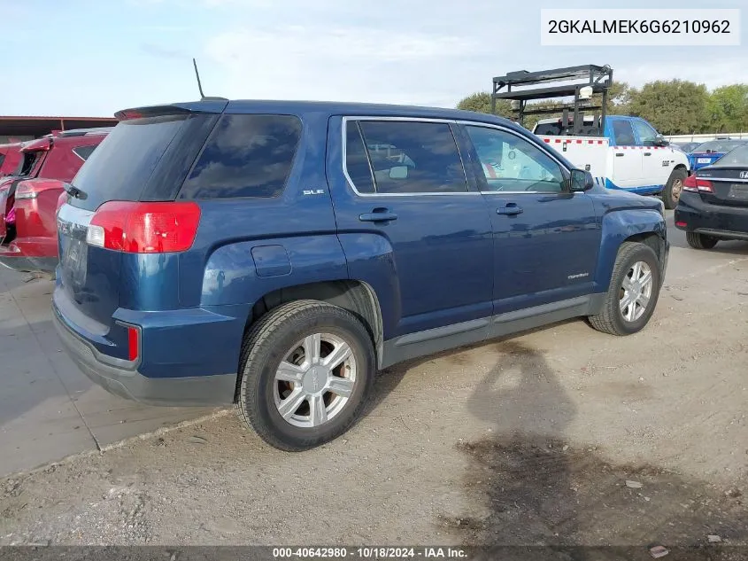 2016 GMC Terrain Sle-1 VIN: 2GKALMEK6G6210962 Lot: 40642980