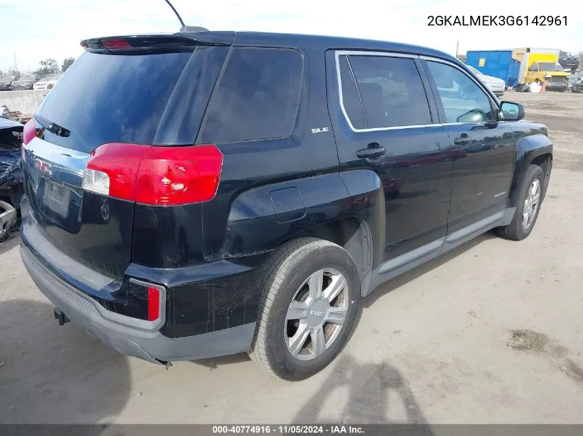 2016 GMC Terrain Sle-1 VIN: 2GKALMEK3G6142961 Lot: 40774916