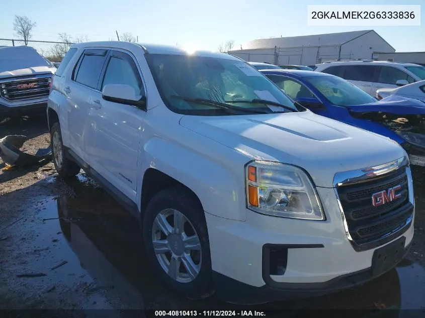 2016 GMC Terrain Sle-1 VIN: 2GKALMEK2G6333836 Lot: 40810413