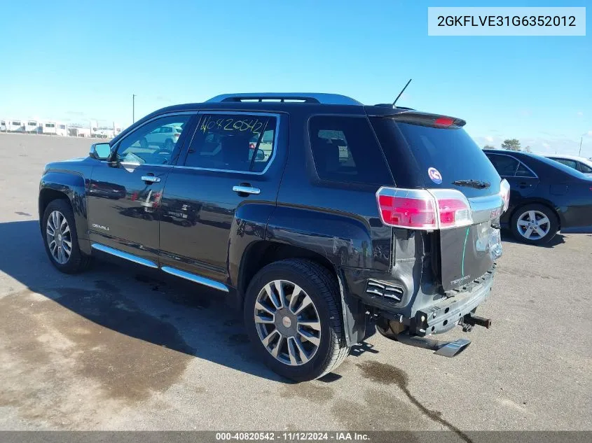 2GKFLVE31G6352012 2016 GMC Terrain Denali