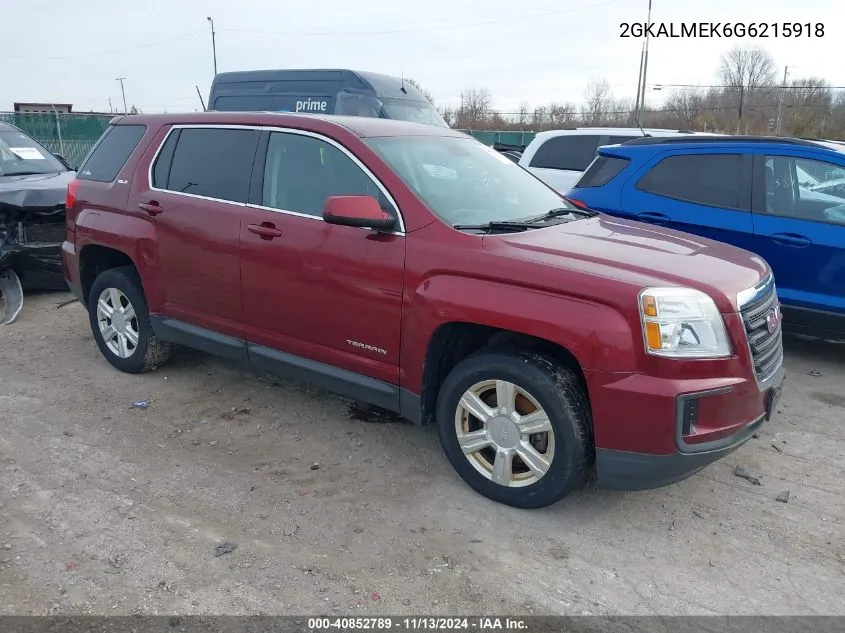 2016 GMC Terrain Sle-1 VIN: 2GKALMEK6G6215918 Lot: 40852789