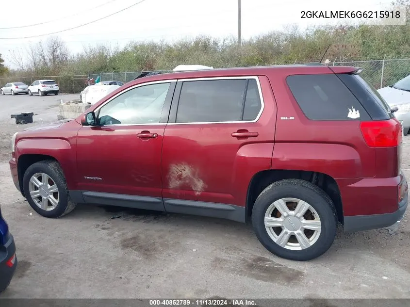 2016 GMC Terrain Sle-1 VIN: 2GKALMEK6G6215918 Lot: 40852789