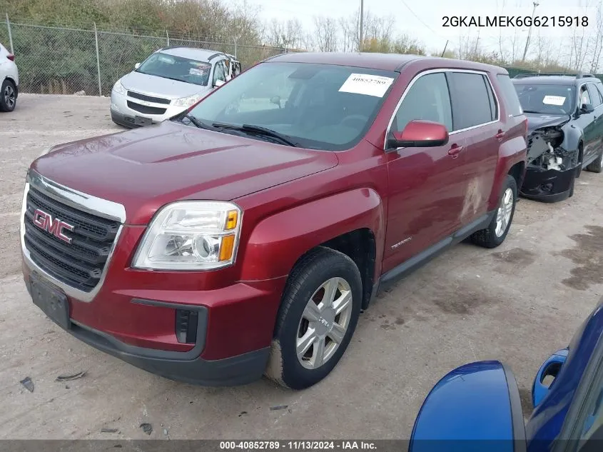 2016 GMC Terrain Sle-1 VIN: 2GKALMEK6G6215918 Lot: 40852789