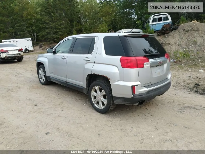 2017 GMC Terrain VIN: 2GKALMEK4H6143876 Lot: 12081534