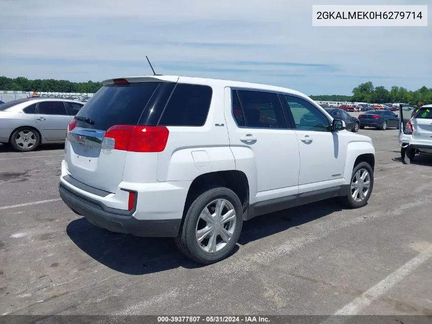 2017 GMC Terrain Sle-1 VIN: 2GKALMEK0H6279714 Lot: 39377807