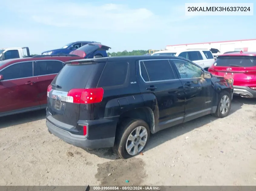 2017 GMC Terrain Sle-1 VIN: 2GKALMEK3H6337024 Lot: 39958854