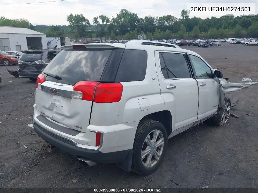 2017 GMC Terrain Slt VIN: 2GKFLUE34H6274501 Lot: 39980836