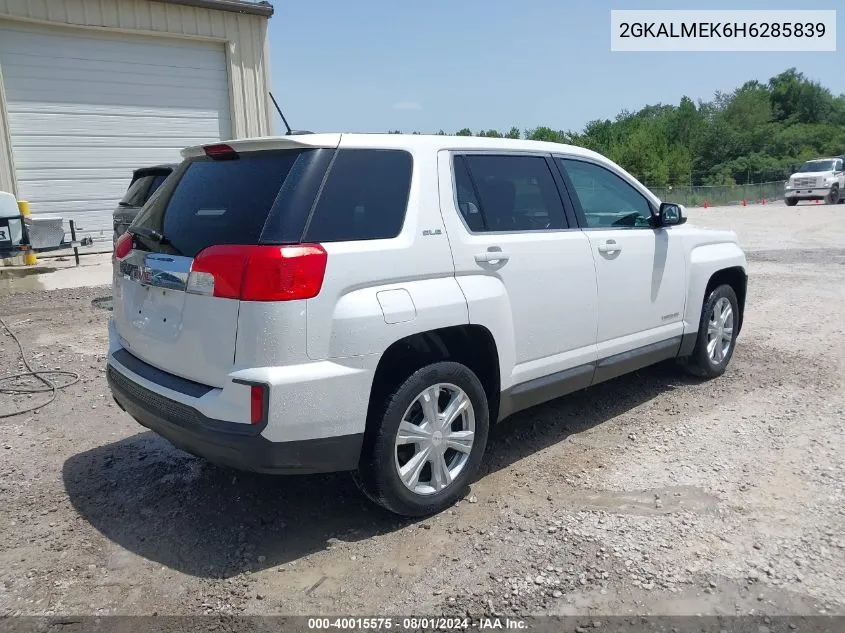 2017 GMC Terrain Sle-1 VIN: 2GKALMEK6H6285839 Lot: 40015575