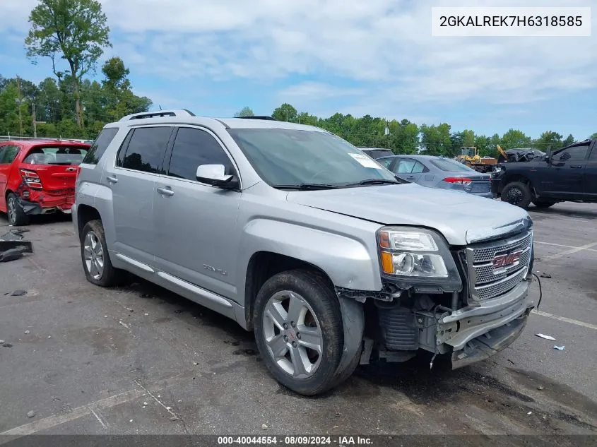 2017 GMC Terrain Denali VIN: 2GKALREK7H6318585 Lot: 40044554