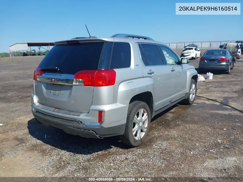 2017 GMC Terrain Slt VIN: 2GKALPEK9H6160514 Lot: 40059858