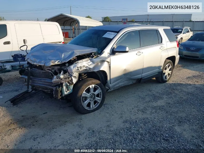 2017 GMC Terrain Sle-1 VIN: 2GKALMEK0H6348126 Lot: 40063212