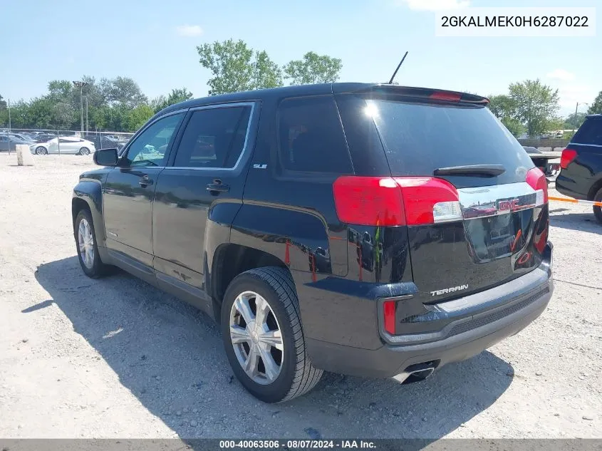 2017 GMC Terrain Sle-1 VIN: 2GKALMEK0H6287022 Lot: 40063506