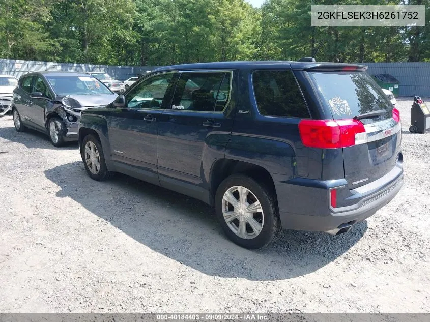 2017 GMC Terrain Sle-1 VIN: 2GKFLSEK3H6261752 Lot: 40184403