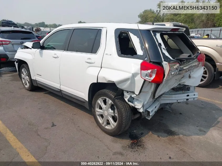 2017 GMC Terrain Sle VIN: 2GKALMEK5H6343150 Lot: 40282922