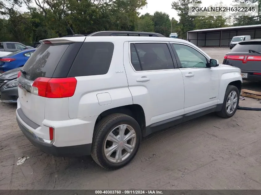 2017 GMC Terrain Sle VIN: 2GKALNEK2H6322245 Lot: 40303760