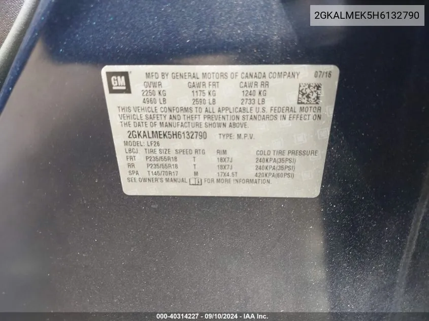 2GKALMEK5H6132790 2017 GMC Terrain Sle-1