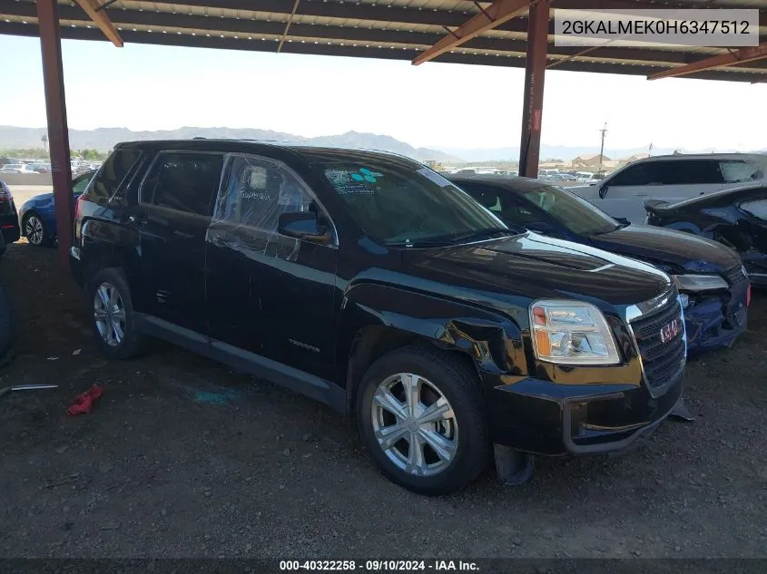 2017 GMC Terrain Sle-1 VIN: 2GKALMEK0H6347512 Lot: 40322258