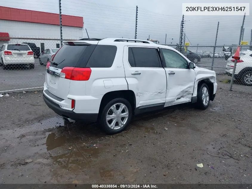 2017 GMC Terrain Slt VIN: 2GKFLPE3XH6251547 Lot: 40338854