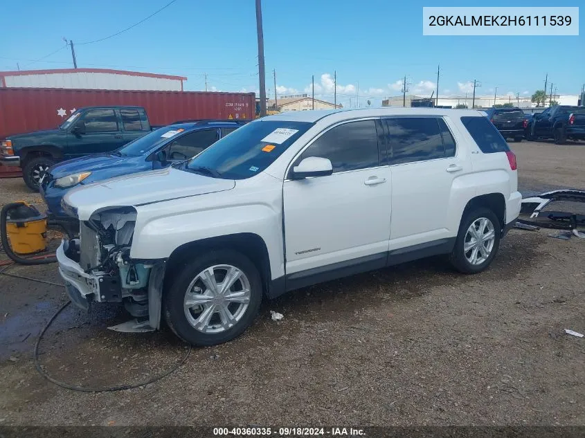 2017 GMC Terrain Sle-1 VIN: 2GKALMEK2H6111539 Lot: 40360335