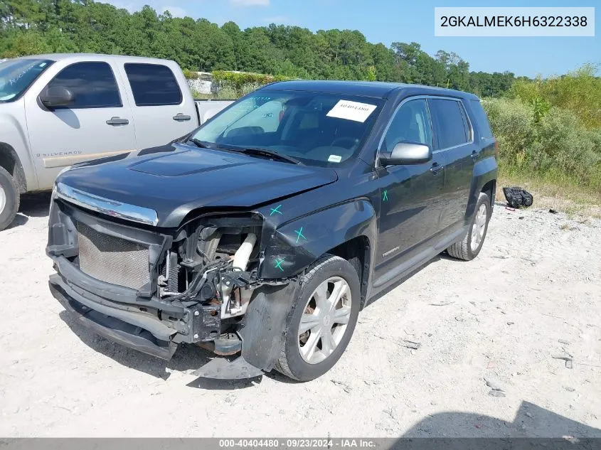 2017 GMC Terrain Sle-1 VIN: 2GKALMEK6H6322338 Lot: 40404480