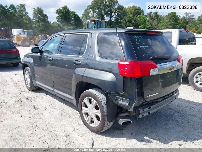 2017 GMC Terrain Sle-1 VIN: 2GKALMEK6H6322338 Lot: 40404480