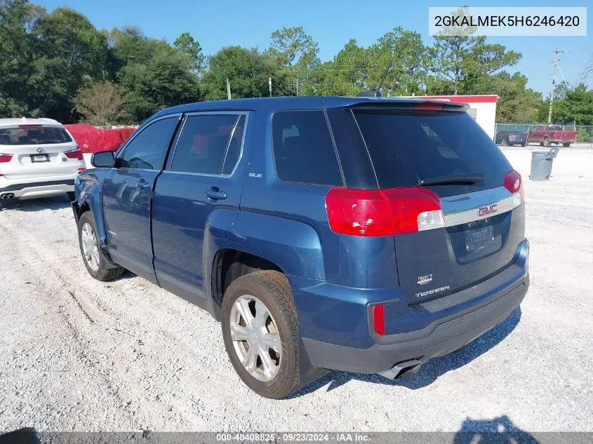 2017 GMC Terrain Sle VIN: 2GKALMEK5H6246420 Lot: 40408825