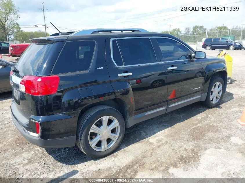 2017 GMC Terrain Slt VIN: 2GKALPEK1H6211939 Lot: 40436037