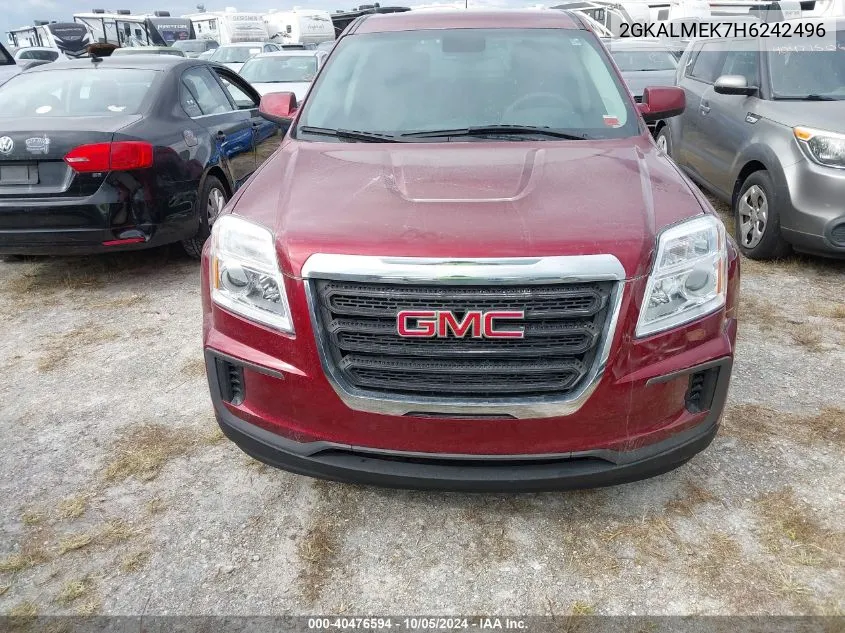 2017 GMC Terrain Sle VIN: 2GKALMEK7H6242496 Lot: 40476594