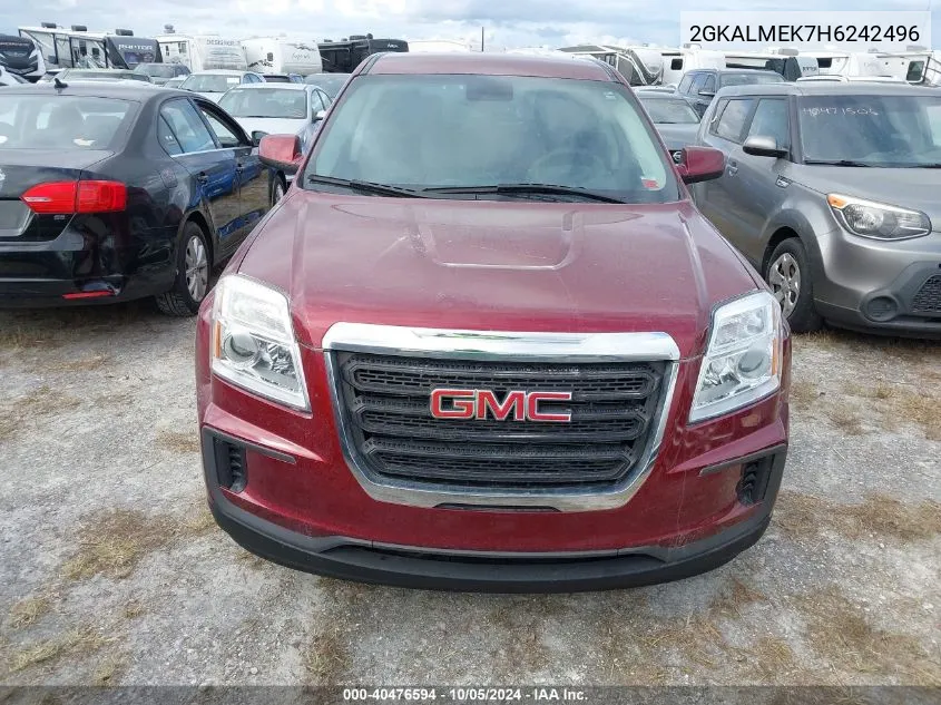 2017 GMC Terrain Sle VIN: 2GKALMEK7H6242496 Lot: 40476594