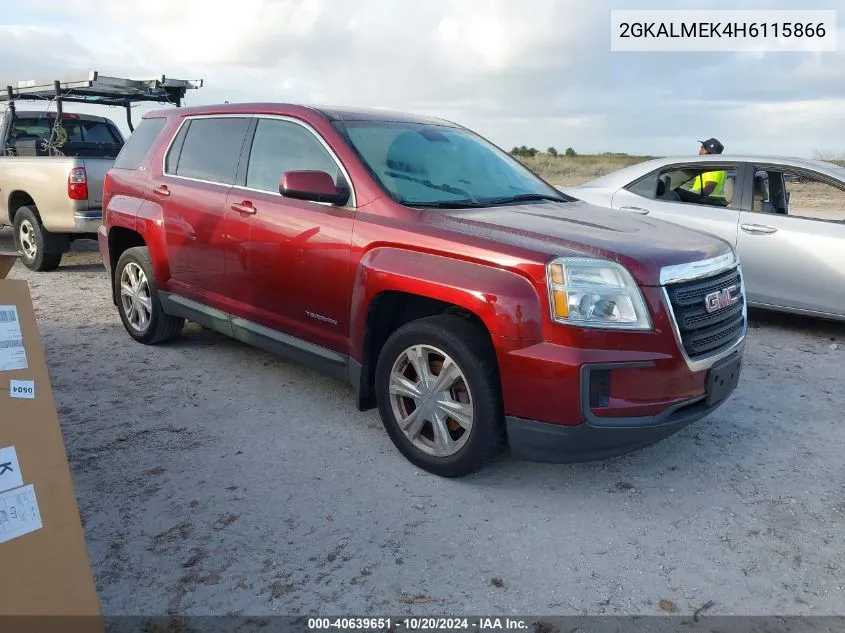 2017 GMC Terrain Sle VIN: 2GKALMEK4H6115866 Lot: 40639651