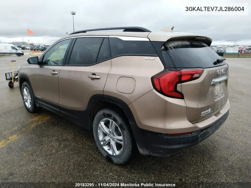 2018 GMC Terrain Sle VIN: 3GKALTEV7JL286004 Lot: 20183295