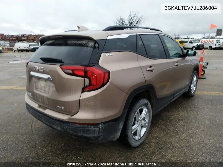 2018 GMC Terrain Sle VIN: 3GKALTEV7JL286004 Lot: 20183295