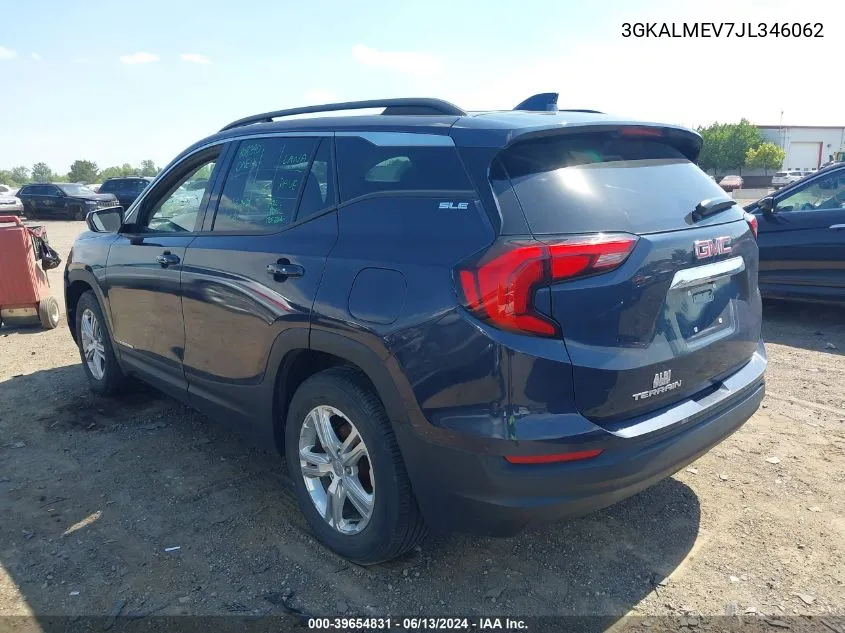 2018 GMC Terrain Sle VIN: 3GKALMEV7JL346062 Lot: 39654831