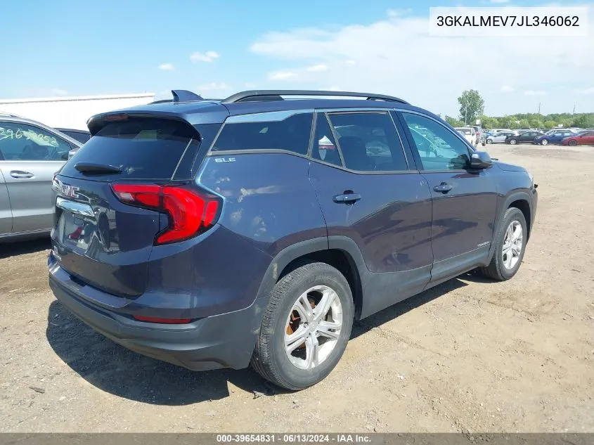 2018 GMC Terrain Sle VIN: 3GKALMEV7JL346062 Lot: 39654831