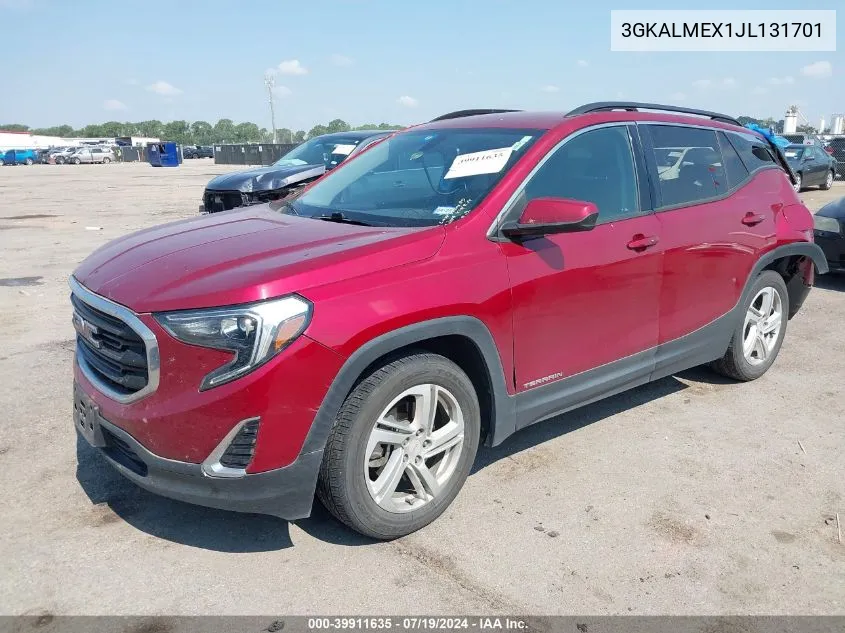 2018 GMC Terrain Sle VIN: 3GKALMEX1JL131701 Lot: 39911635