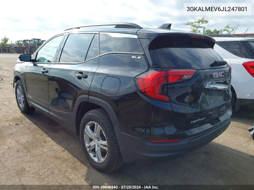 2018 GMC Terrain Sle VIN: 3GKALMEV6JL247801 Lot: 39946940