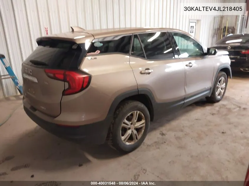 2018 GMC Terrain Sle VIN: 3GKALTEV4JL218405 Lot: 40031548