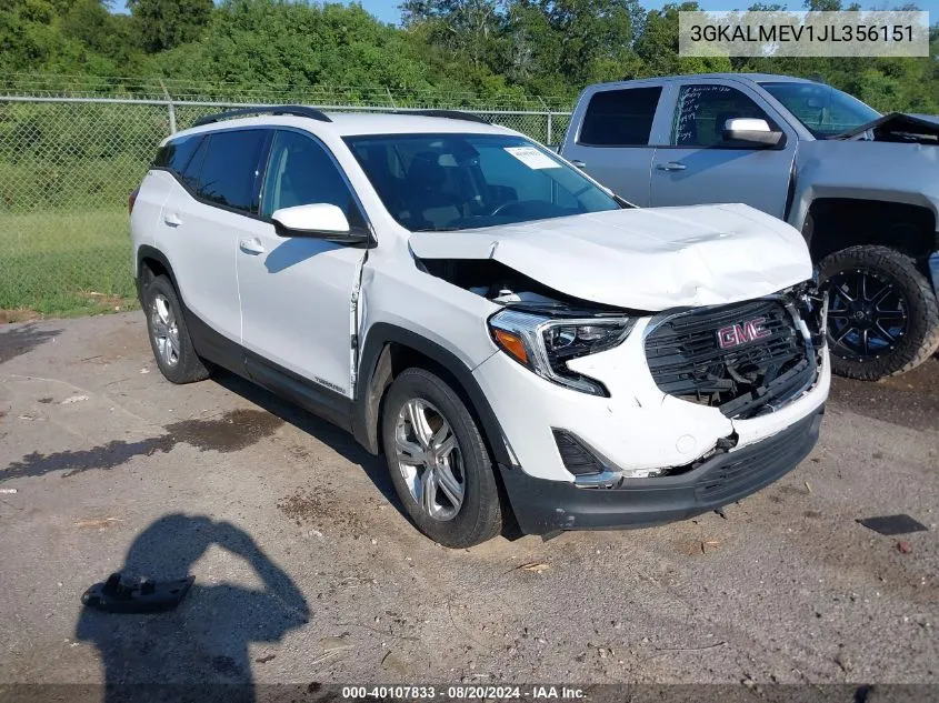 2018 GMC Terrain Sle VIN: 3GKALMEV1JL356151 Lot: 40107833