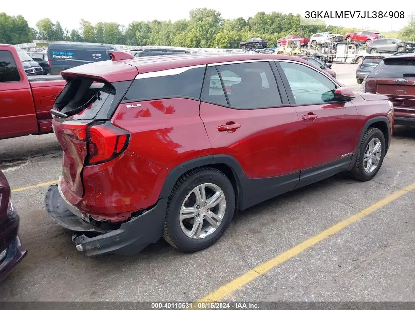 2018 GMC Terrain Sle VIN: 3GKALMEV7JL384908 Lot: 40110531